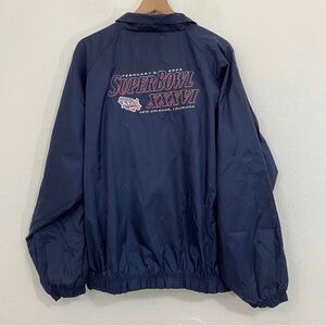 Logo Athletic Men’s XL Y2K Navy Embroidered New Orleans Super Bowl 2002 Jacket